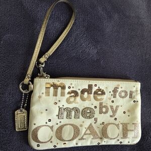Coach Gold Glitter 'Made for Me by Coach' Wristlet